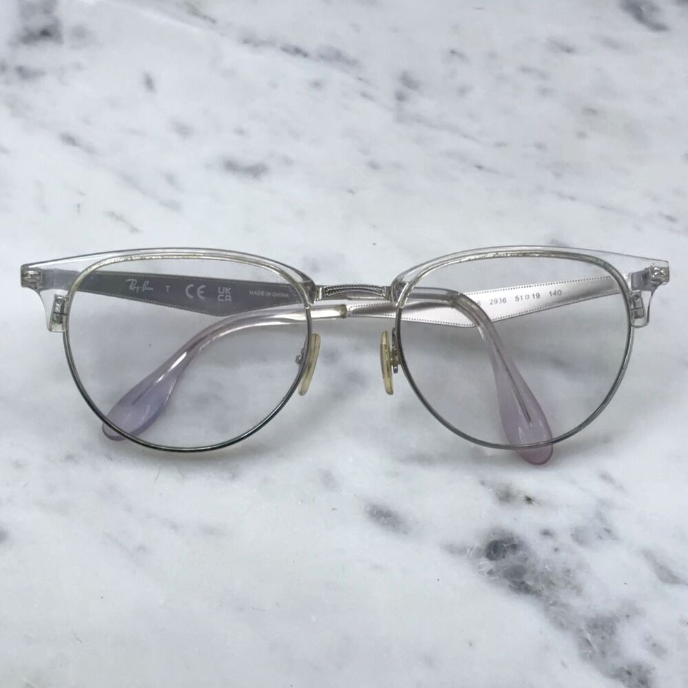 Ray-Ban RB 6396 2936 Eyeglasses Polished Silver Metal Frames Only 51-19-140